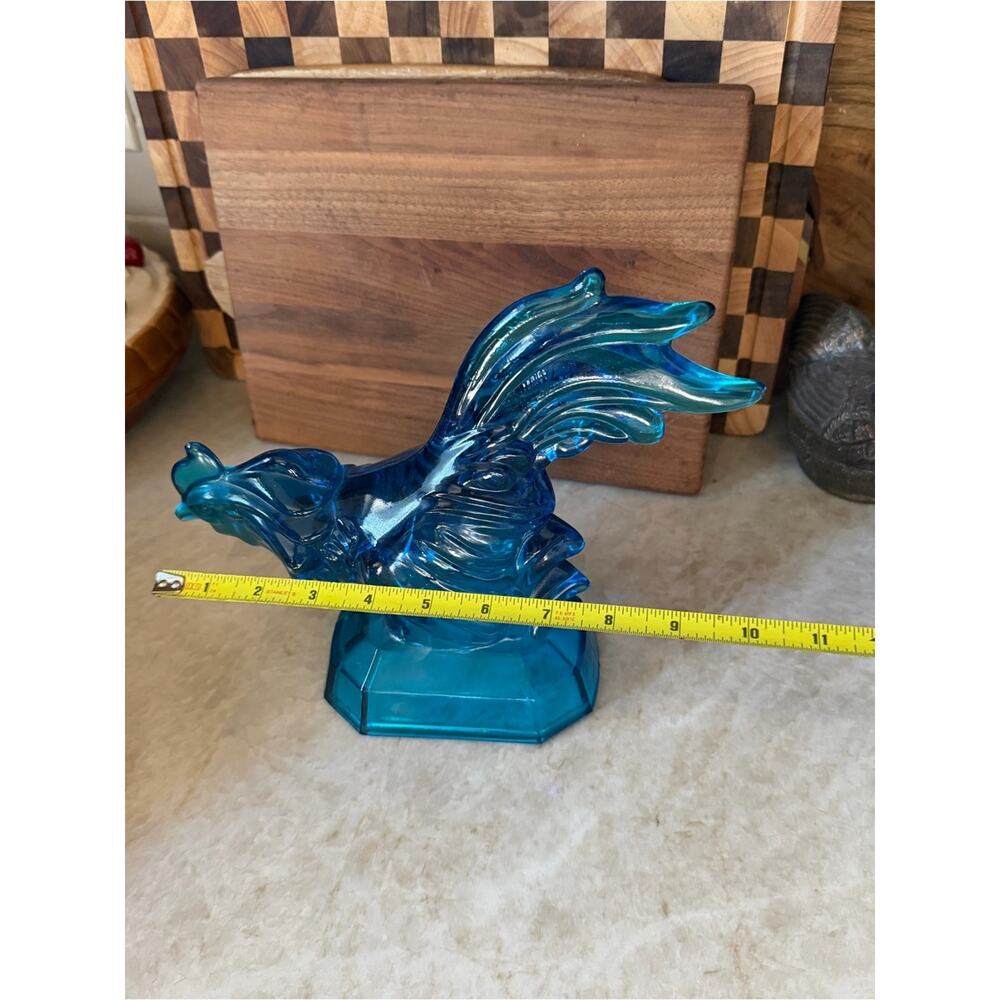 Vintage L.E. Smith Glass Blue Rooster - Picture 5 of 13